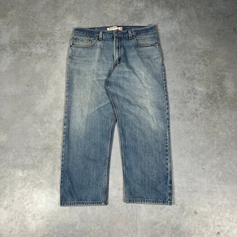 Levi's 505 Regular Fit Straight Leg Jeans Blue Mens Size 36x26 100% Cotton Denim